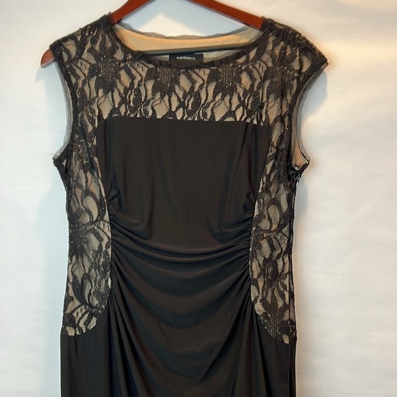 R&M Richards Maxi Black Dress with lace with glitter sparkles - Picture 1 of 10